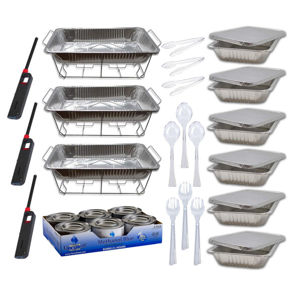 Prep & Savour Disposable Aluminum Chafing Dish Buffet Party Set 36pc